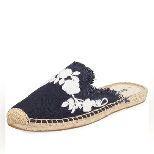 Like New Soludos Frayed Floral Espadrille Mules